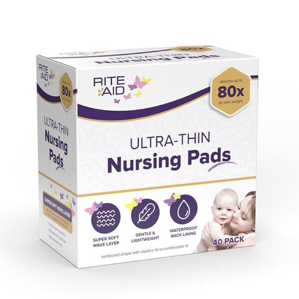 Rite Aid Ultra-Thin Soft Nursing Breast Pads/Covers Water Proof/Lightweight Set of 40