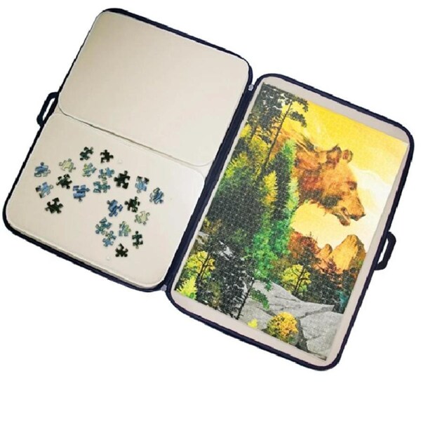 Portable Jigsaw Puzzle Carrier Board with Handle - 1000 Piece Mat Jig Saw Accessory Safe Carry Case Holder