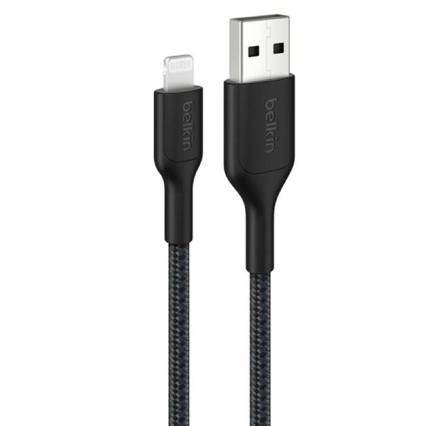Belkin BoostCharge Pro Braided Lightning to USB-A Cable (0.15M) - Black (CAA020FQ0MBK)