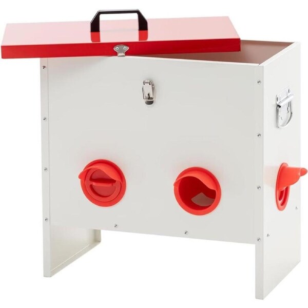 6 Ports Galvanised Steeel Automatic Poultry Chicken Feeder 23kg Lockable Lid