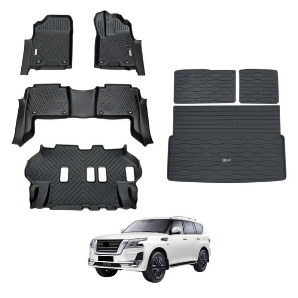 5D Car Floor Mats Boot Liner for Nissan Patrol Y62 2012-Onwards