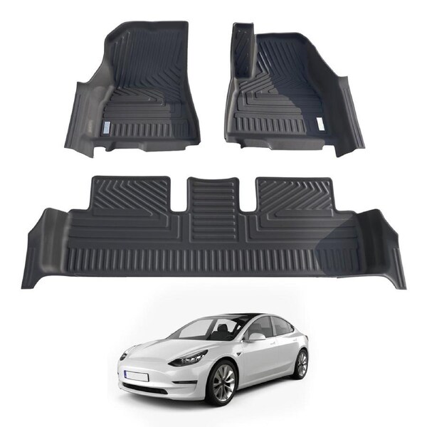 5D Car Floor Mats for Tesla Model 3 2019-2023