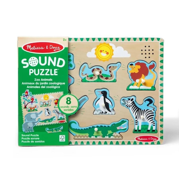 Melissa & Doug Zoo Animals Sound Puzzle - 8 Pieces