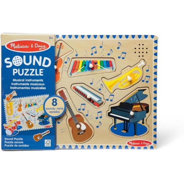 Melissa & Doug Musical Instruments Sound Puzzle - 8 Pieces