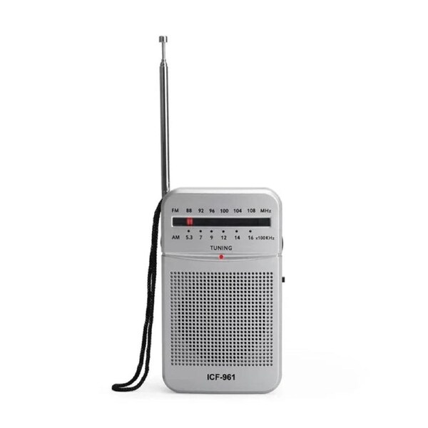 Mini AM/FM Portable Pocket Radio White