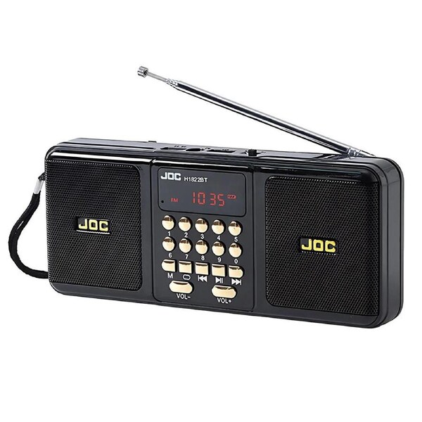 Portable FM Radio Bluetooth Speaker Black