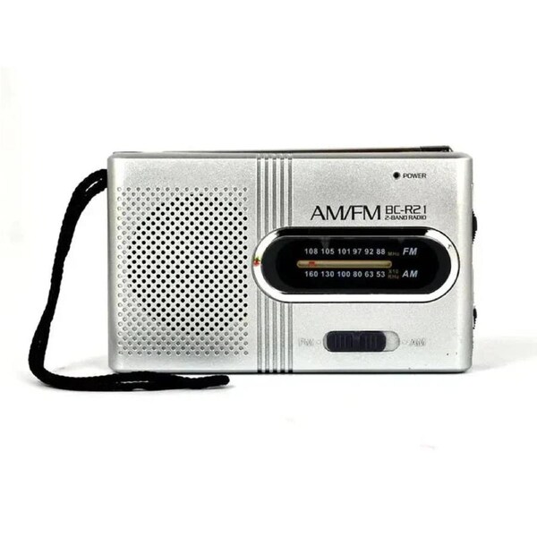 Portable Pocket Radio with Built-in Speaker Silver