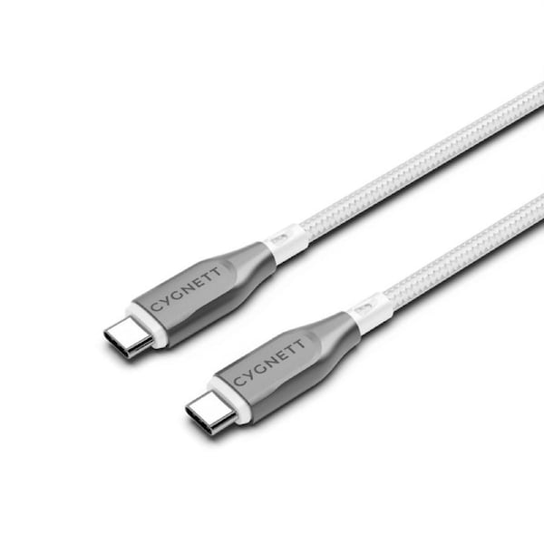 [CY4677PCTYC] Cygnett Armoured 2m USB-C to USB-C Cable - White