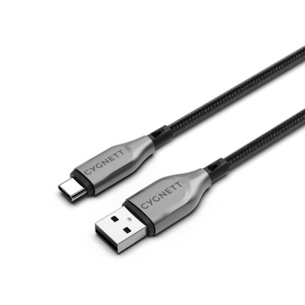 Cygnett Armoured 2m USB-C to USB-A Cable - Black [CY4683PCUSA]