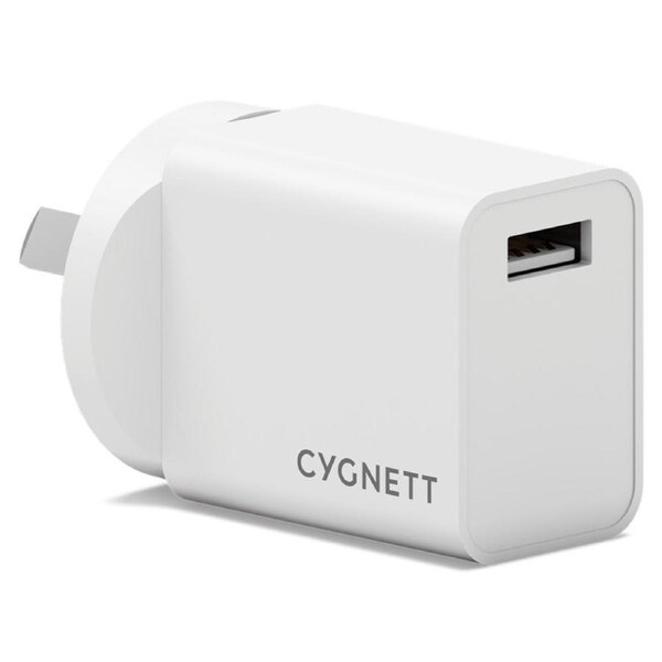 Cygnett PowerPlus 12W USB-A Wall Charger White [CY5594PDWCH]