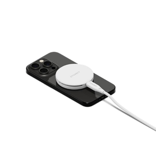 Cygnett ChargePuck Qi2.0 15W Magnetic Wireless Charger White [CY5062CCRGP]