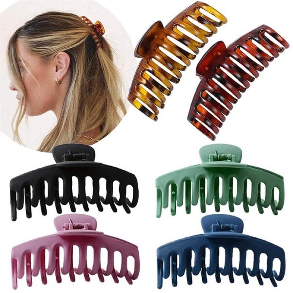 Nevenka 6 Pcs Hair Claw Clips for Thick Hair Strong Hold Perfect for Women-D