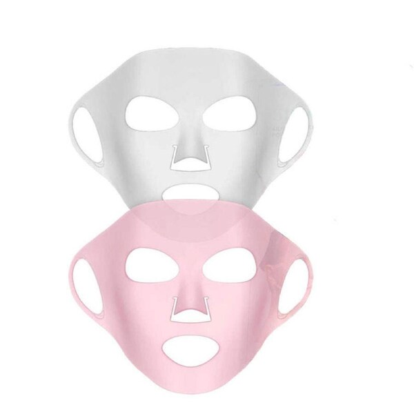 Nevenka 2 Pack Reusable Silicone Face Mask Holder Moisturizing Facial Mask-WhitePink
