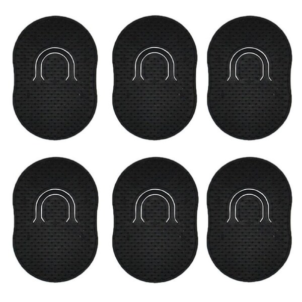 Nevenka 6 Packs Pocket Palm Combs Portable Mini Scalp Massager Brush Comb-Black