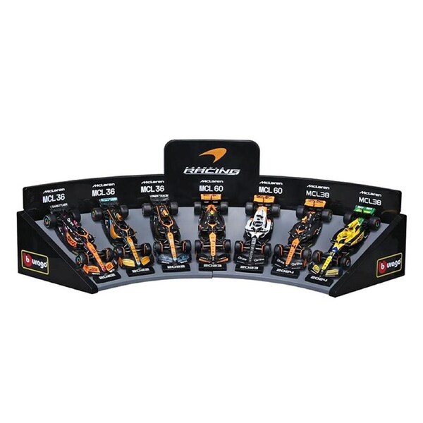 Bburago 1:43 Scale McLaren Racing 7 Pieces Collection & Display Stand Model