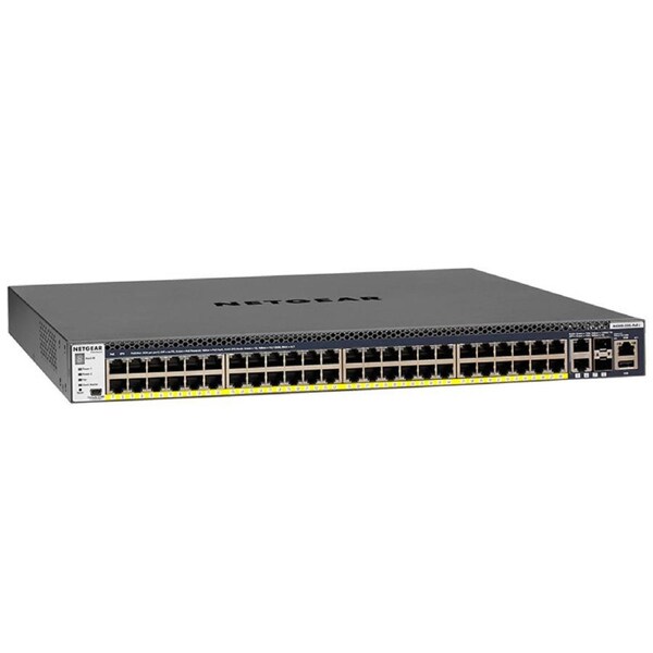NETGEAR M4300-52G-PoE+ 48-Port Fully Managed Stackable Layer 3 PoE+ Switch (48 x 1G ports with 2 x 10GBASE-T & 2 x SFP+, 1,000W PSU)