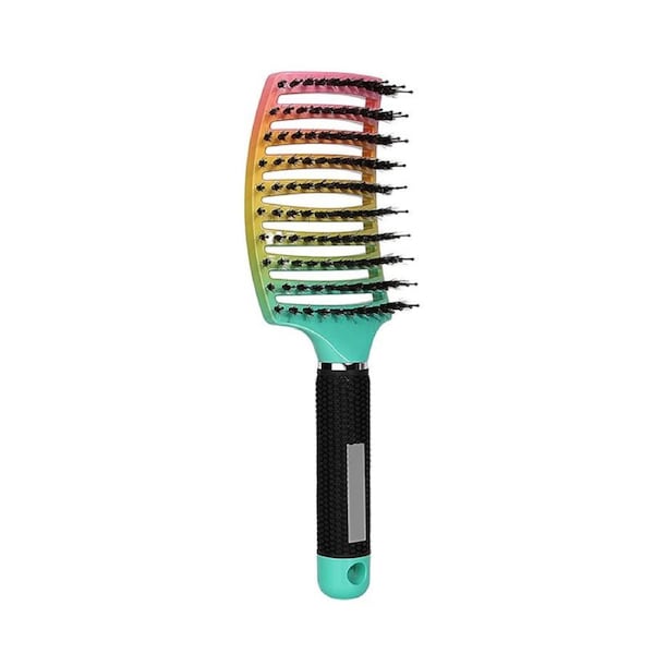 Nevenka Hair Detangling Brush Fast Drying Styling Massage Hairbrush for Long Thick Curly Tangled Hair-Rainbow