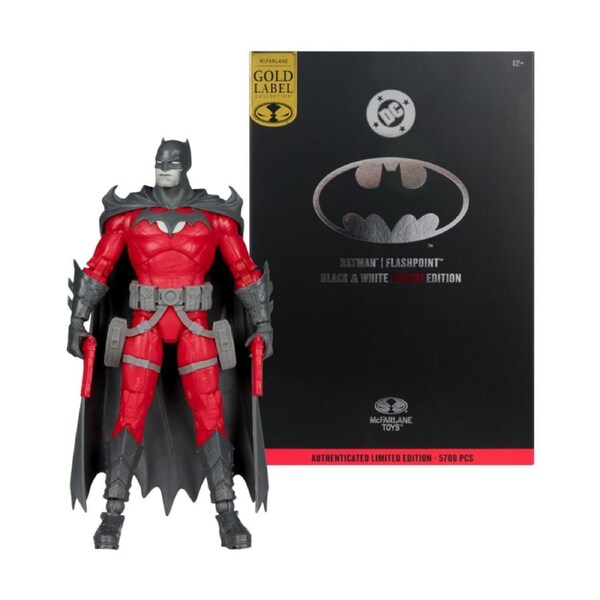 DC Multiverse Batman Flashpoint Black and White Accent Edition Gold Label 7 Inch Figure