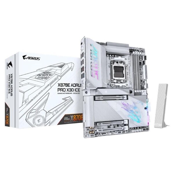 Gigabyte X870E A PRO X ICE: AM5, DDR5 256GB, ALC1220, 5GbE LAN, Q-Flash, Smart