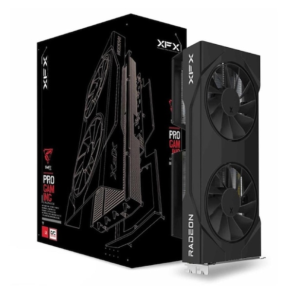 XFX Swift AMD Radeon RX 9060 Gaming Edition with 8GB GDDR6 HDMI 2xDP, AMD RDNA 4 (RX-96SWFT8BB)-Bulk System Build