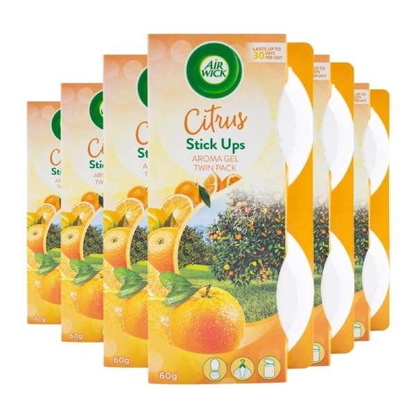 Air Wick Stick Ups Aroma Gel Citrus Twin Pack – 60 g × 6 Pack (360 g Total)