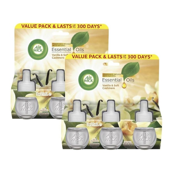 Air Wick Vanilla & Cashmere Refills 21 ml × 3 Pk × 2 (126 ml)