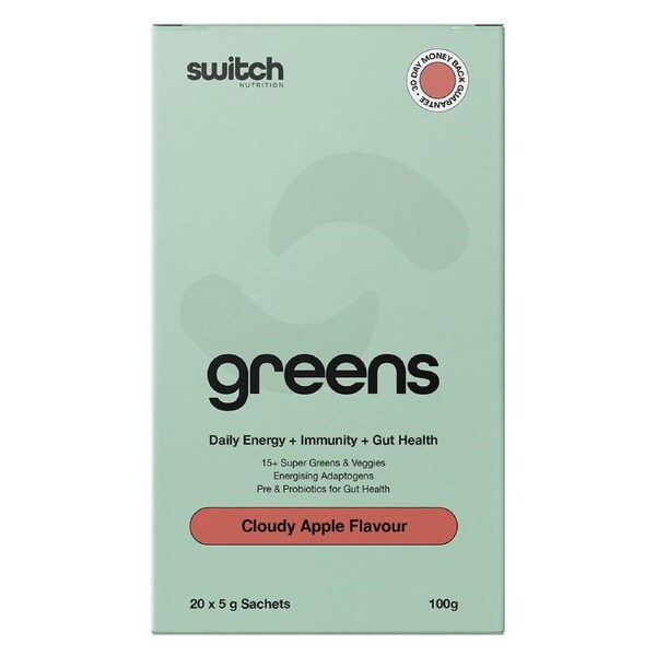 Switch Nutrition Greens Powder Cloudy Apple 20 x 5g Sachets