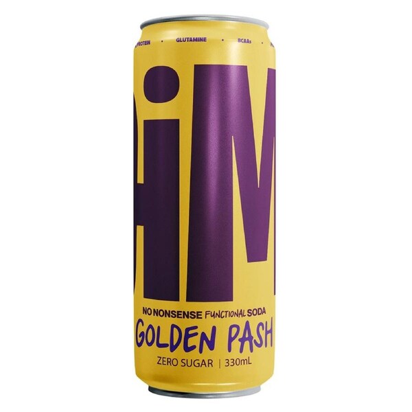 JiM Protein + Prebiotic Functional Soda No Sugar Golden Pash 330ml