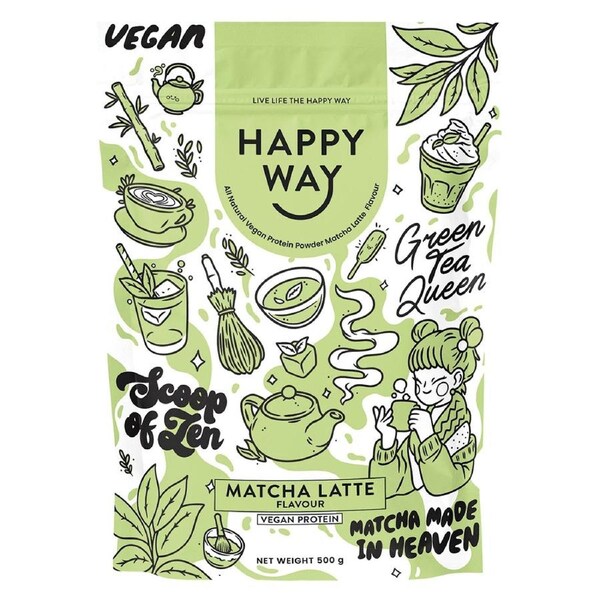 Happy Way Vegan Protein Powder Matcha Latte 500g