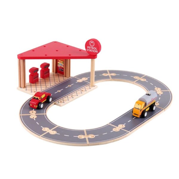 Wooden Petrol Station Set