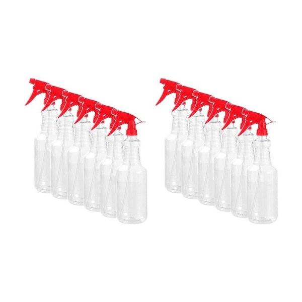 12PK Boxsweden Prime Multipurpose Clear Trigger Spray Bottle 1L Assorted