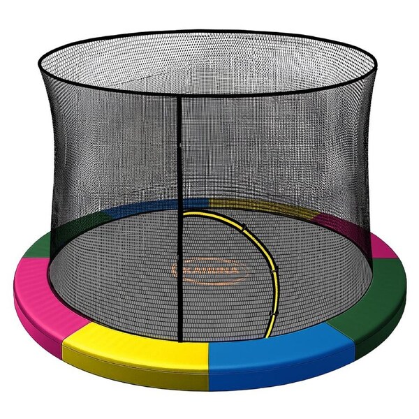 Kahuna 8ft Trampoline Pad and Net in Rainbow