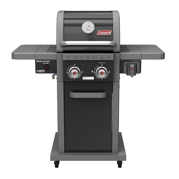 Coleman Revolution 2 Burner BBQ w/Folding Shelves Black Gloss