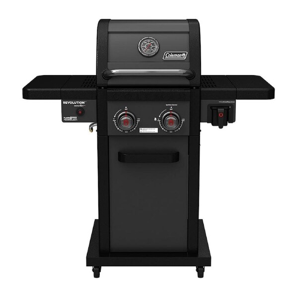 Coleman Revolution 2 Burner BBQ w/Folding Shelves Black Matte