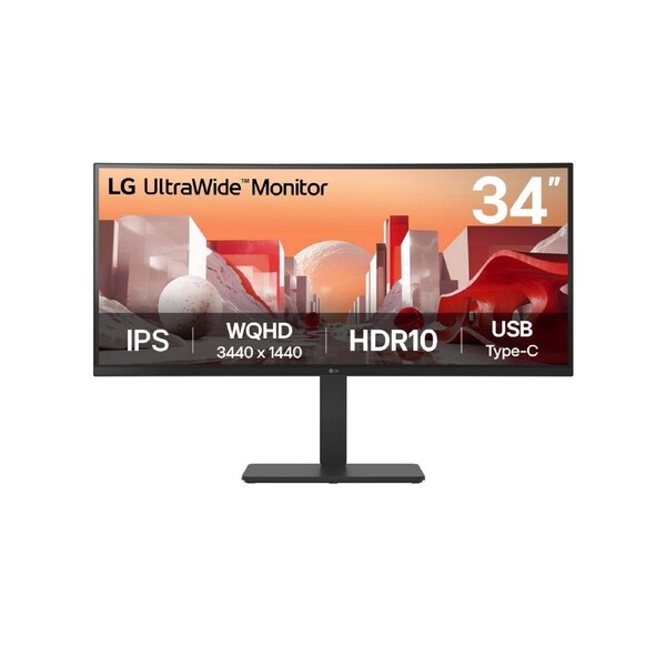 Lg 34" (21:9) Wqhd Curved Ips, Hdmi(2), Dp, Usb-C, 90w, Lan, Kvm, Spkr, H/adj, Vesa, 3yr