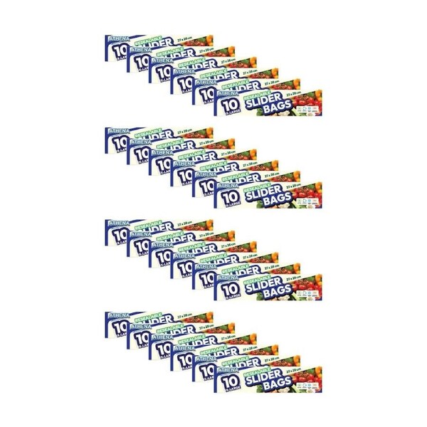 24x 10PK Athena Resealable Slide Lock Food Storage Slider Bags 27x28cm