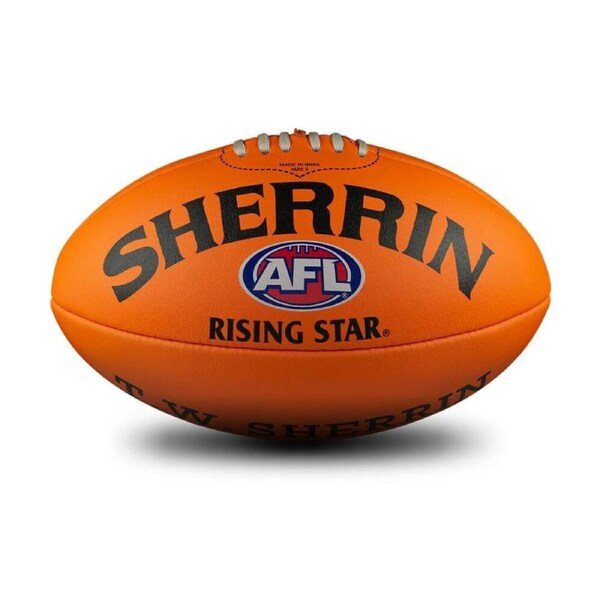 Sherrin AFL Rising Star Split Leather Recreational Football Size 2 Orange