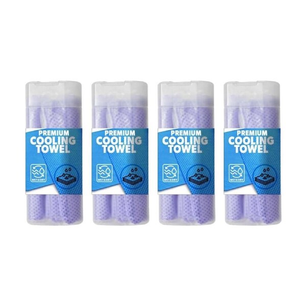 4PK Brazco Premium Cooling Towel Sports Gym Fast Dry Dual Side 80x30cm Assorted