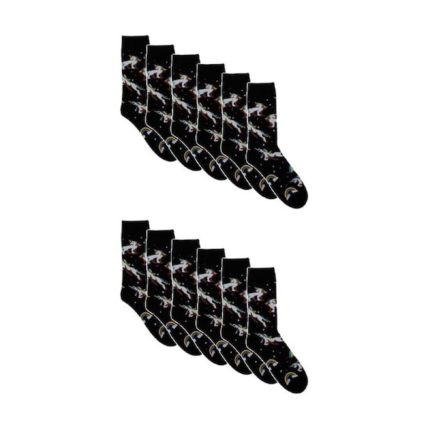 12PK Sock Wave Fun Colourful Pattern Crew Length Socks Mix B One Size Assorted