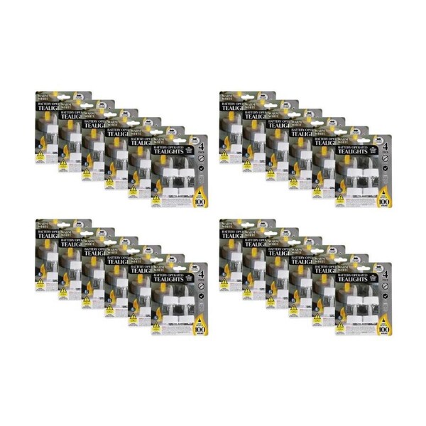 24x 4pc Divine Living Battery Operated Tealights Candles Warm White Small