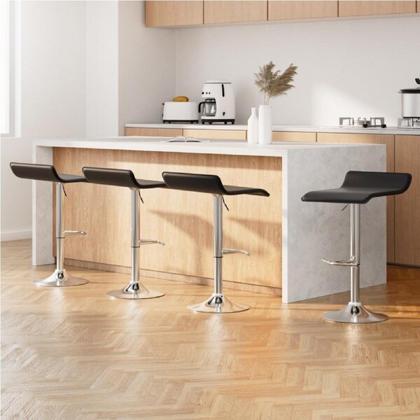 4x Artiss Bar Stools Adjustable Chairs Black