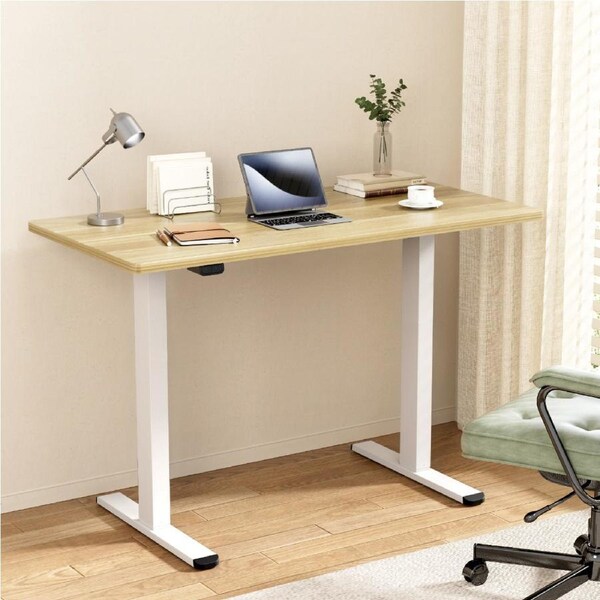 Artiss Standing Desk Motorised Sit Stand Desks Dual Motor 140CM White Oak
