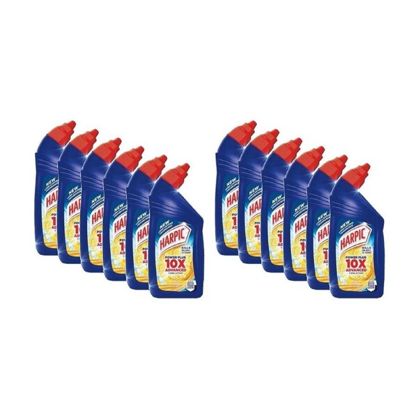 12PK Harpic Liquid Toilet Bowl Disinfectant Cleaner Sparkling Lemon Scent 500ml