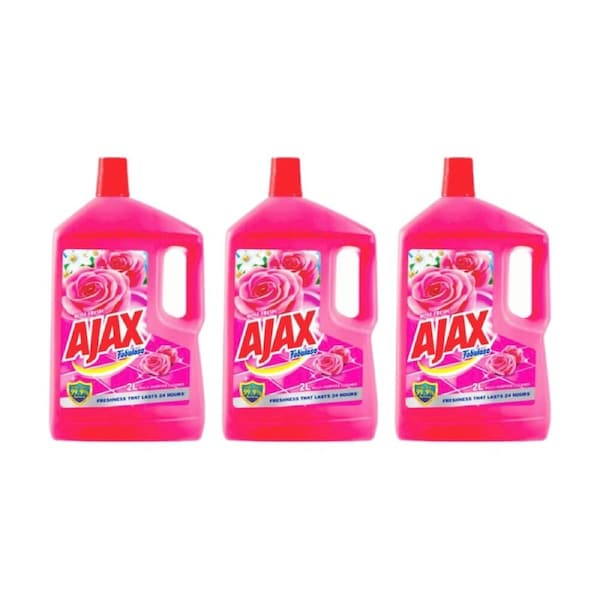 3PK Ajax Fresh Scent Anti Bactieral Multi-Purpose Floor Cleaner Rose 2L