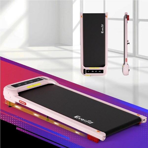 Everfit 9% Incline Treadmill 40cm 3 in 1 Foldable Walking Pad Under Desk Remote Contro Pink