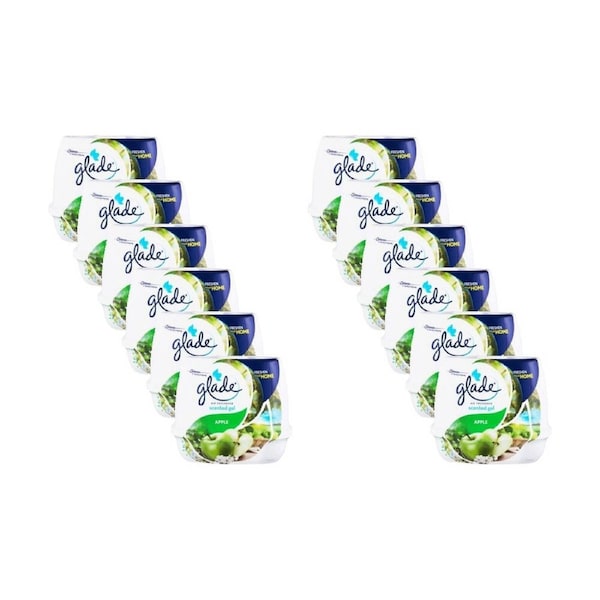 12PK Glade Cone Scented Gel Air Freshener Home Fragrance Apple 180g