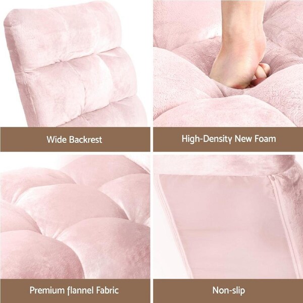 Artiss Floor Chair Sofa Bed Single Adjustable Futon Couch Cushions Floor Cushion Lounger Pink