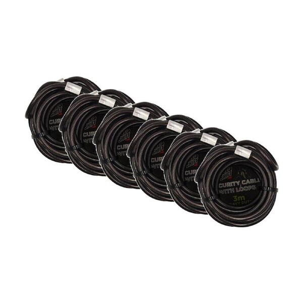 6PK AutoShift Security Cable with Loops High Strength Cut Resistant Accessory 3m