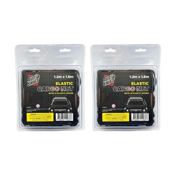 2PK AutoShift Elastic Cargo Net w/12 Hooks Car Organisation Accessory 1.2x1.8m