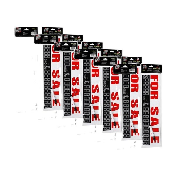 6PK AutoShift Car/Vehicle Label/Sign For Sale Sign w/Dry Erase Marker 58x15cm